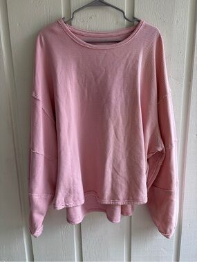 We The Free Pink Scoop Neck Crew Sweater